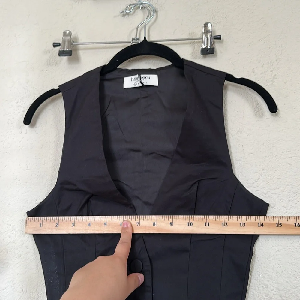 JULIET House of CB BLACK SLEEVELESS TUXEDO TOP NWOT blazer suit $139 size‎ XS